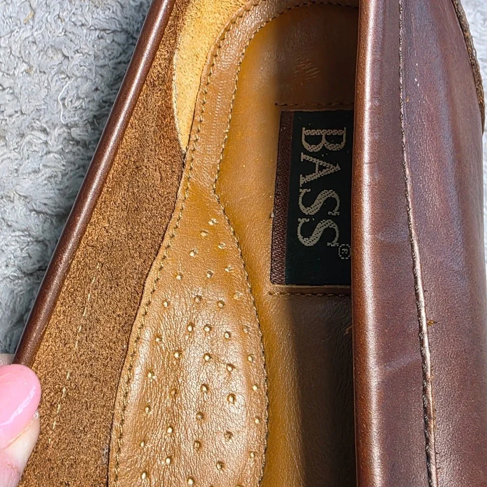 VTG Bass Tassel Loafers Brown Leather Kiltie Moc Toe Mens 10.5 M Excellent